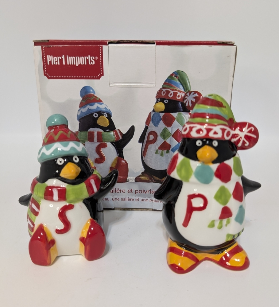 Pier 1 Imports Christmas Salt And Pepper Shakers Penguins